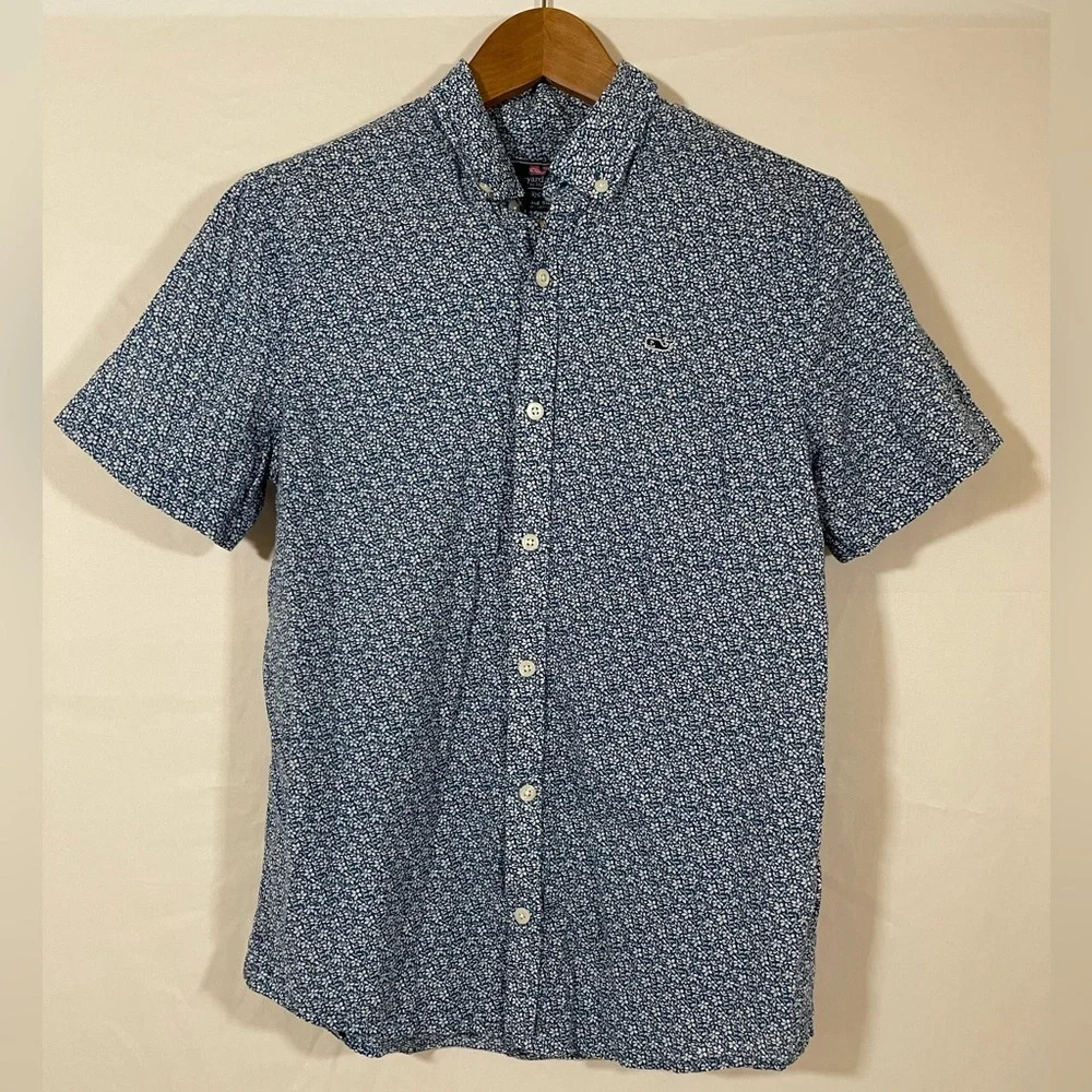Boy’s Vineyard Vines whale floral button down shirt L (16)